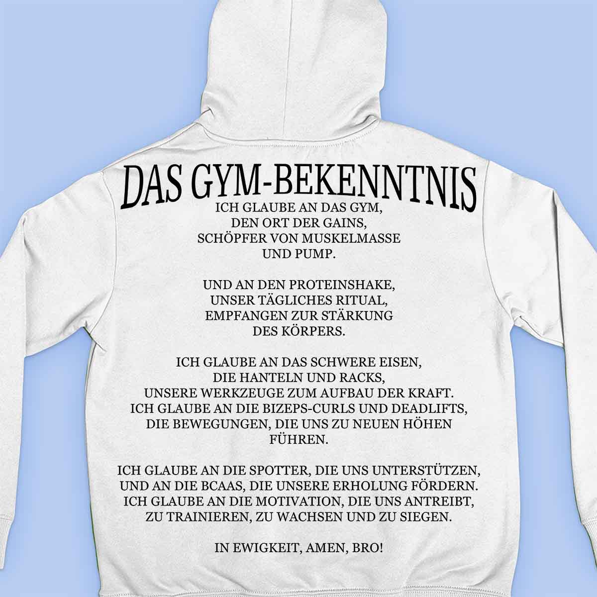 Das Gym-Bekenntnis - Premium Hoodie Unisex Backprint